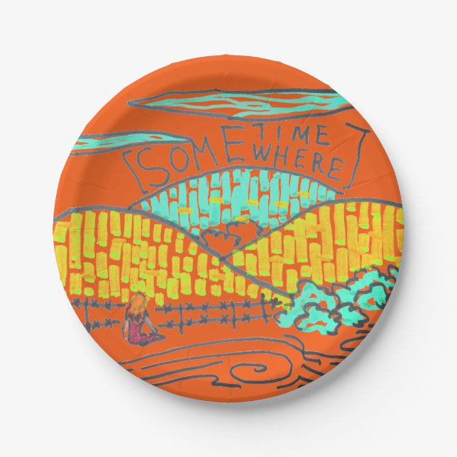 Prato De Papel Somewhere / Sometime Dinner Plate (Frente)