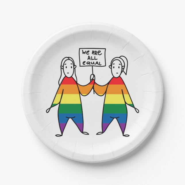 Prato De Papel Somos Todos Iguais (Frente)