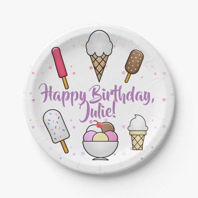 Prato De Papel Sonho de sorvete (Frente)