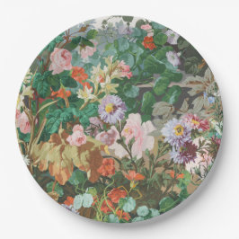 Prato De Papel Sonho Maximalista Vintage Floral Escuro 