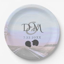 Prato De Papel Sonhos do Casamento de Motocicletas Abertas