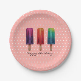 Prato De Papel Sorvetes de picolé de cor aquosa