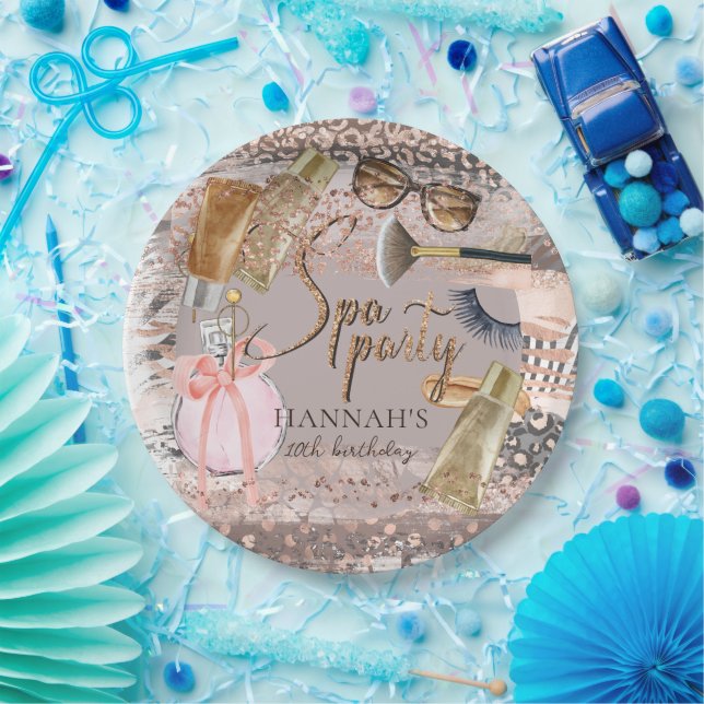 Prato De Papel Spa Birthday Safari Glitter (Festa)