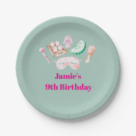 Prato De Papel Spa Day Kid's Party Paper Plate