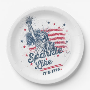 Prato De Papel Sparkle Like It's 1776, Patriotic Design, American