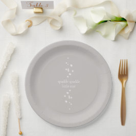 Prato De Papel Sparkle Sparkle Little Star Silver Cinza