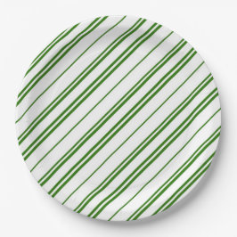 Prato De Papel Spearmint Candy Cane Christmas Stripes