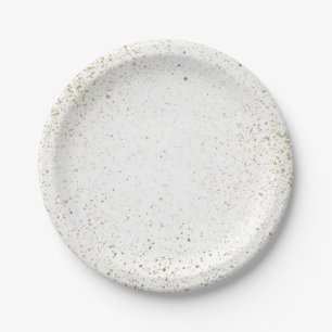 Prato De Papel Splatter Dourado da pintura