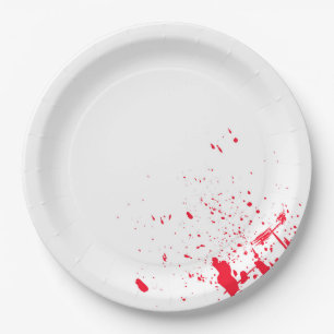 Prato De Papel Splatter vermelho do sangue