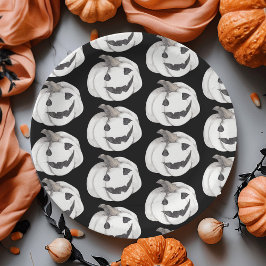 Prato De Papel Spookin Pumpkin Halloween Black Jack-O’-Lanterna