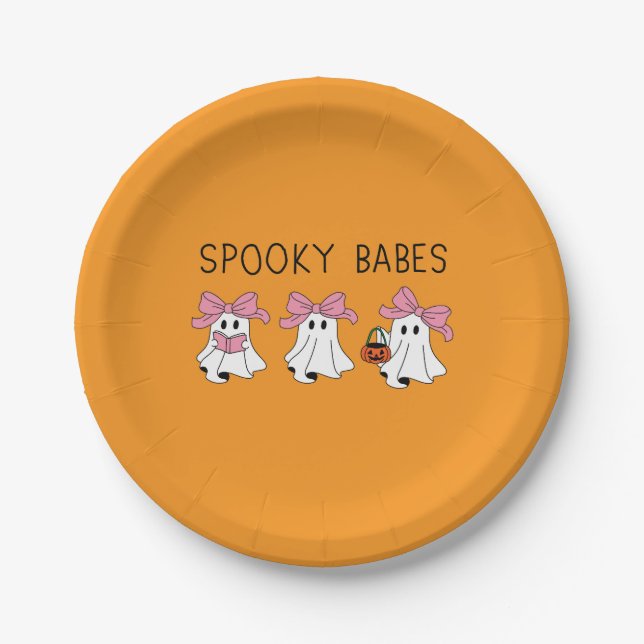 Prato De Papel Spooky babes cute ghost (Frente)