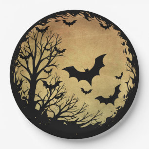 Prato De Papel Spooky Bat Moon