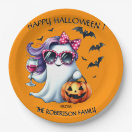 Prato De Papel Spooky Girly Ghost Halloween