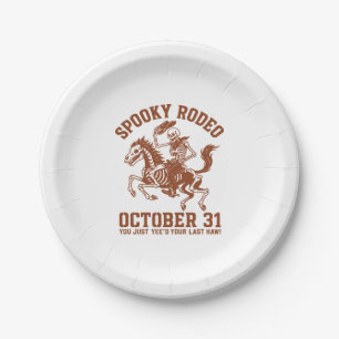 Prato De Papel Spooky Rodeo Halloween 31 de outubro