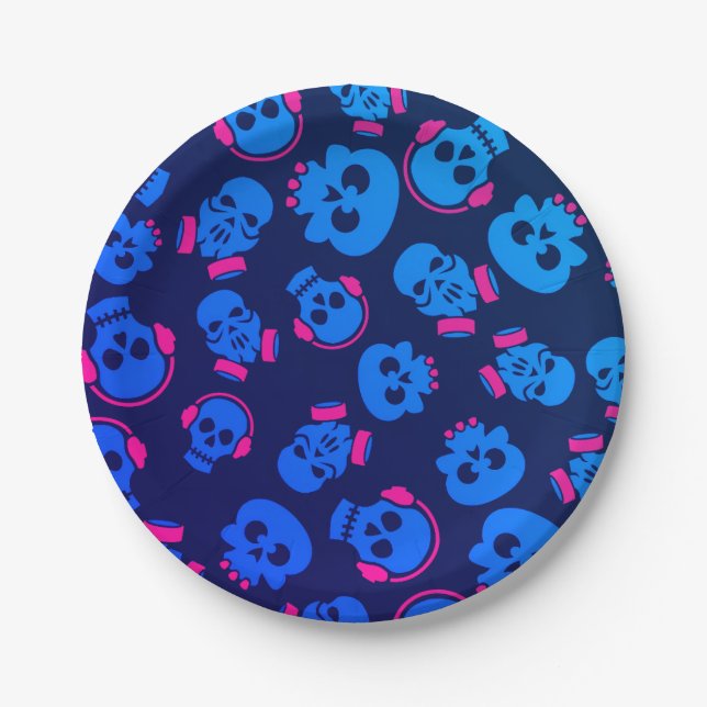 Prato De Papel Spooky Seamless Pattern E (Style: 1) (Frente)