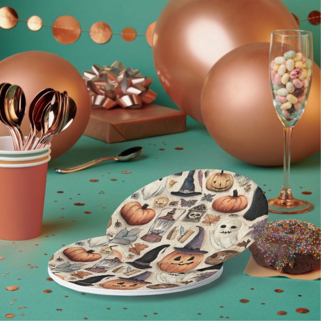 Prato De Papel Spooky Season - Placas de Papel Halloween (Múltiplo)