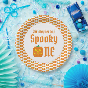 Prato De Papel Spooky Um primeiro aniversario