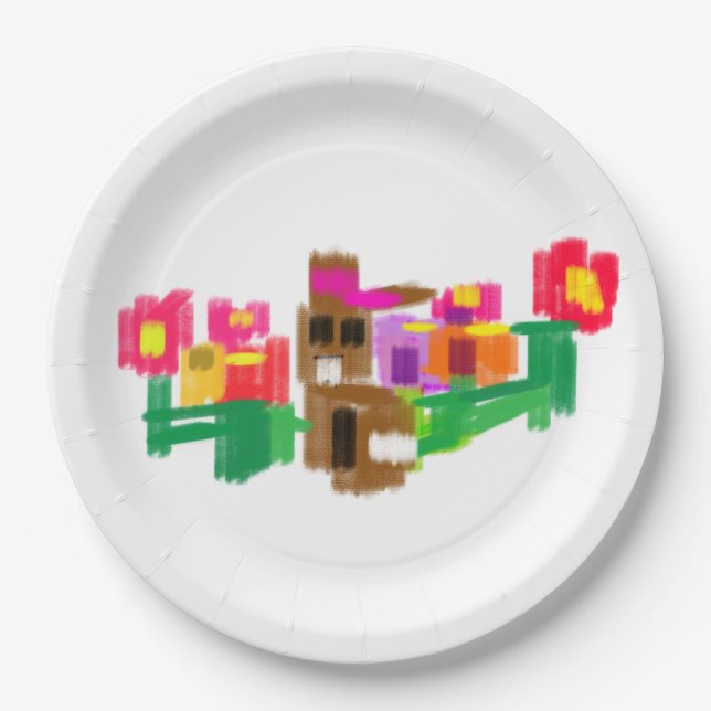 Prato De Papel Spring Rabbit (Frente)