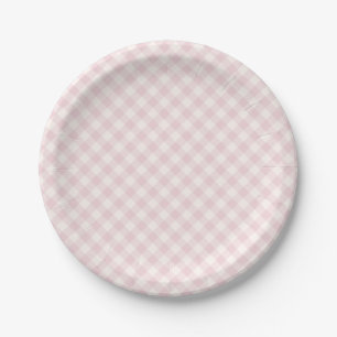 Prato De Papel Spring Retro Gingham Blush Suave