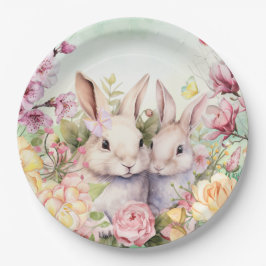 Prato De Papel Springtime Bunny Plates