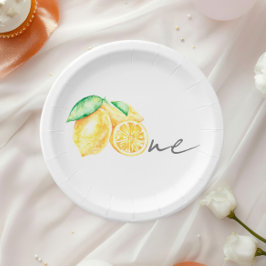 Prato De Papel Squeeze Lemon Citrus Summer Baby Primeiro Aniversá