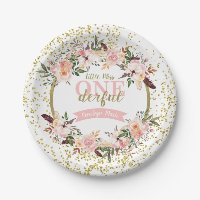 Prato De Papel Srta. ONEMaravilhosa Birthday Plates (Frente)