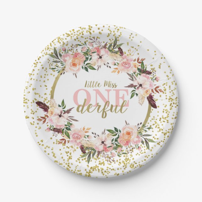 Prato De Papel Srta. ONEMaravilhosa Birthday Plates (Frente)