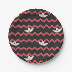 Prato De Papel SS Georgie Boat Chevron Patterno