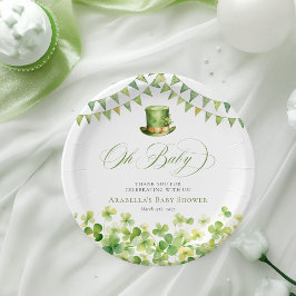 Prato De Papel St. Patrick’s Day Green Shamrock Baby Shower