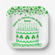 St Patrick's Day Birthday Cake Custom Candles