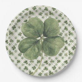 Prato De Papel  St Patrick's Day Four Leaf Clover 