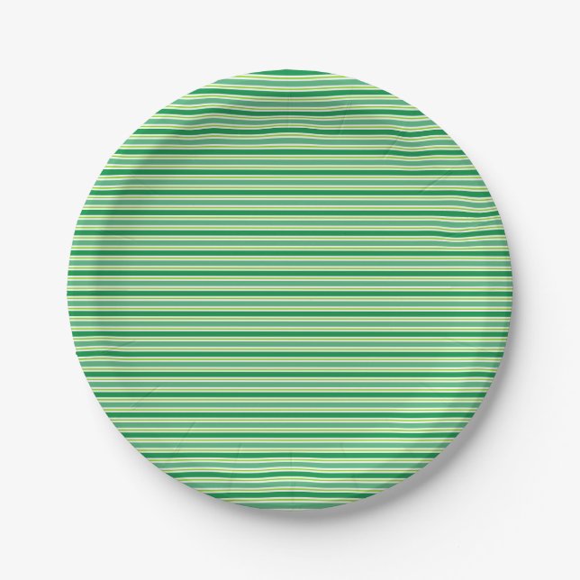 Prato De Papel St. Patrick's Day Green Stripes Pattern-54608 (Frente)