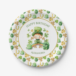 Prato De Papel St Patricks Lucky One First Birday Paper Plate
