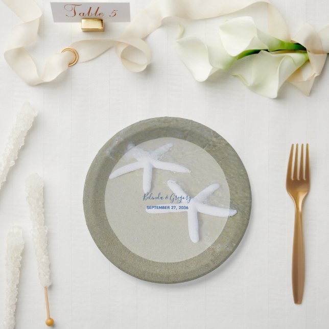 Prato De Papel Starfish Beach Wedding (Casamento)