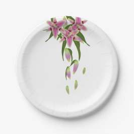 Prato De Papel Stargazer Lily Paper Party Plates
