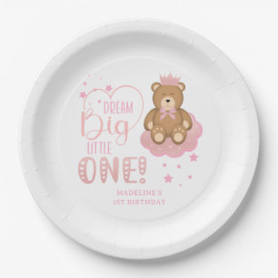 Prato De Papel Starry Dream Big Little One Sleeped Bear Birthday