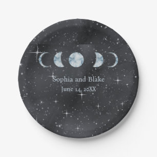 Prato De Papel Starry Night Celestial Wedding