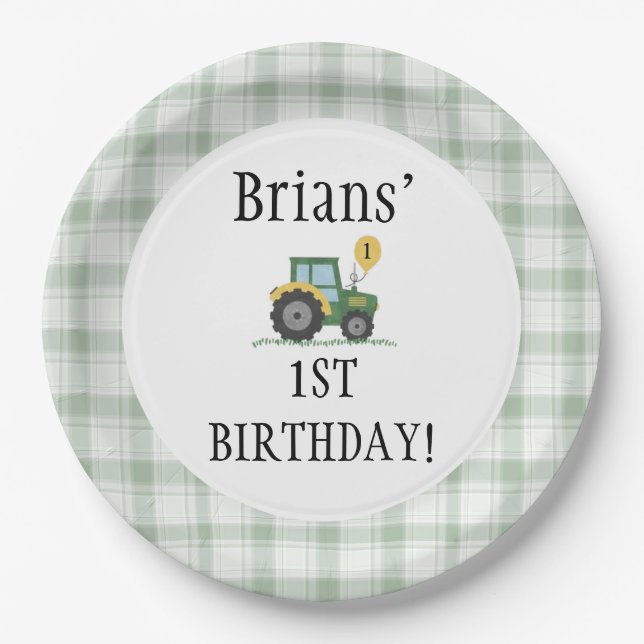 Prato De Papel Start Your Tractor Round Paper Plate  (Frente)
