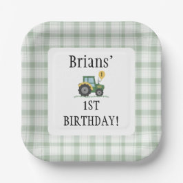 Prato De Papel Start Your Tractor Square Paper Plate