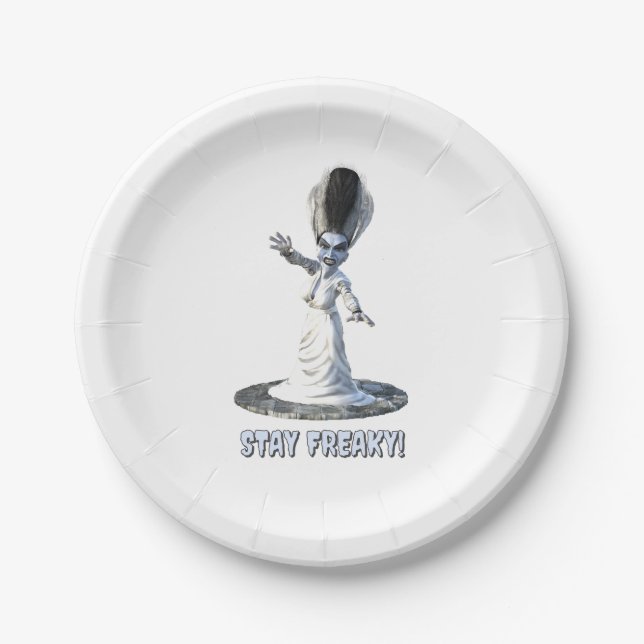 Prato De Papel Stay Freaky! Bride of Frankenstein (Frente)