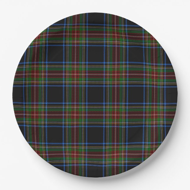 Prato De Papel Stewart Black Tartan (Frente)