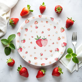 Prato De Papel Strawberry Berry Birthday