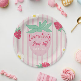 Prato De Papel Strawberry Berry First Paper Plate
