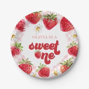 Prato De Papel Strawberry Berry Primeiro Aniversário
