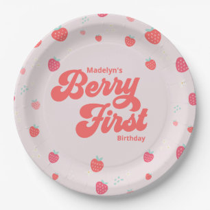 Prato De Papel Strawberry Berry Primeiro Aniversário Verão Napkin