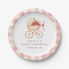 Prato De Papel Strawberry Berry Sweet Baby Shower