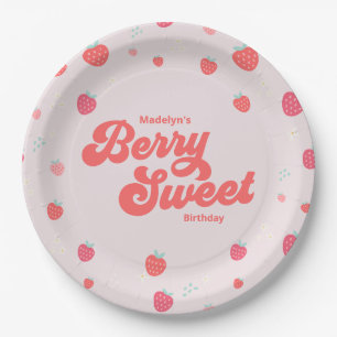 Prato De Papel Strawberry Berry Sweet Birthday Summer