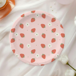 Prato De Papel Strawberry Girls Birthday |