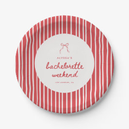 Prato De Papel Striped Coquette Bow Bachelorette Weekend