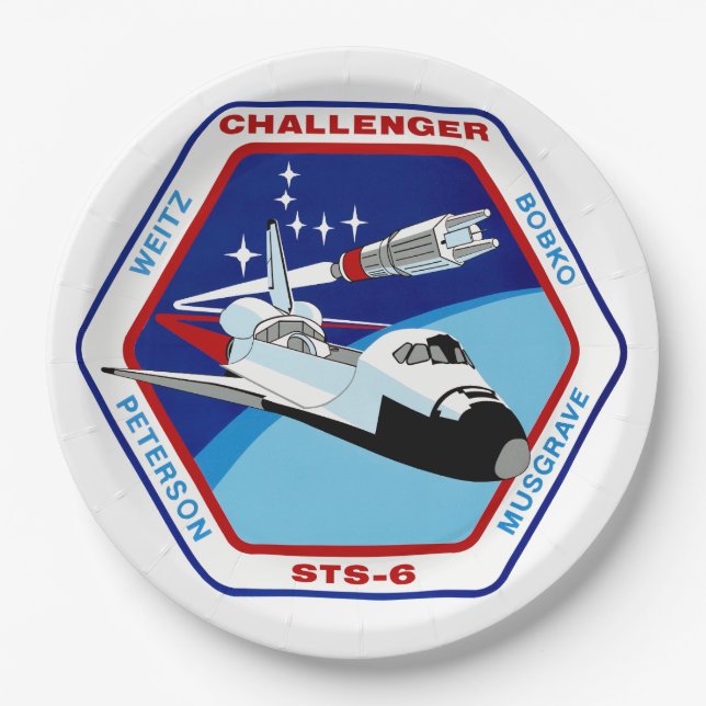 PRATO DE PAPEL STS-6 INSIGNIA (Frente)